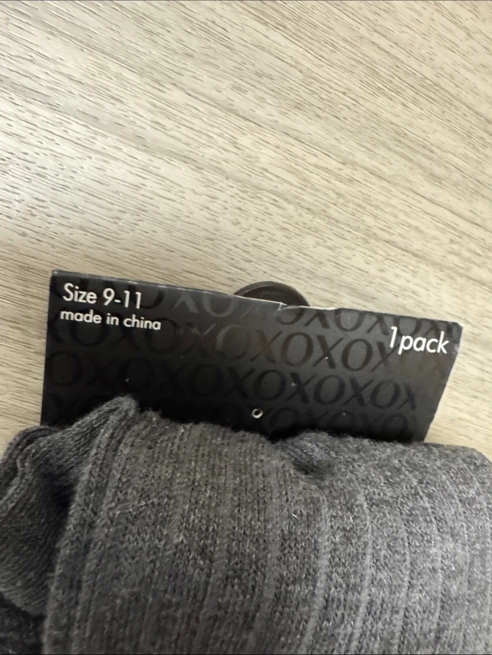 XOXO Over-the-Knee Ribbed Socks — Charcoal Gray